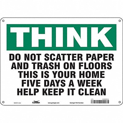 CONDOR 468W33 Safety Sign 10 in x 14 in Aluminum