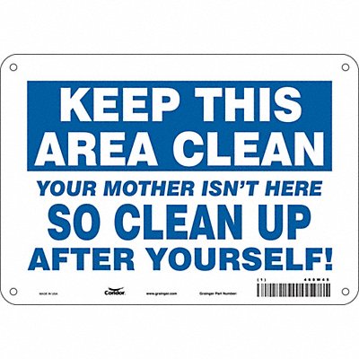 CONDOR 468W45 Safety Sign 7 in x 10 in Aluminum