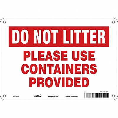 CONDOR 468W51 Safety Sign 7 in x 10 in Aluminum