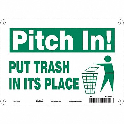 CONDOR 468W57 Safety Sign 7 in x 10 in Aluminum