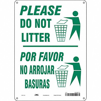 CONDOR 468W73 Safety Sign 14 in x 10 in Aluminum