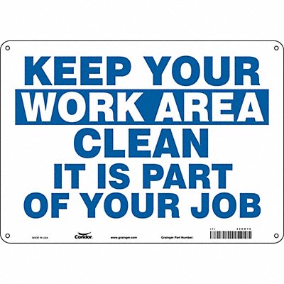 CONDOR 468W79 Safety Sign 10 in x 14 in Aluminum