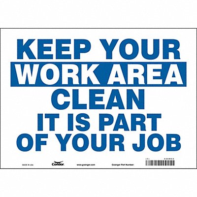 CONDOR 468W83 Safety Sign 10 in x 14 in Vinyl