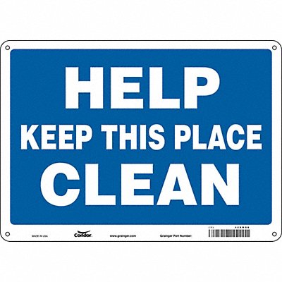 CONDOR 468W88 Safety Sign 10 in x 14 in Polyethylene