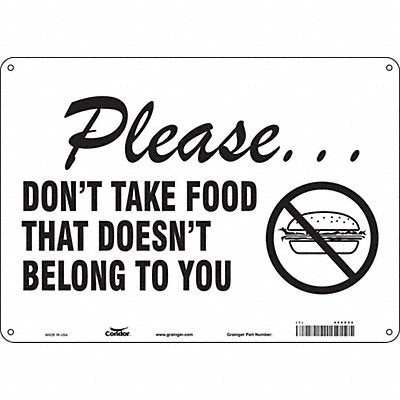 CONDOR 468X52 Safety Sign 10 in x 14 in Aluminum