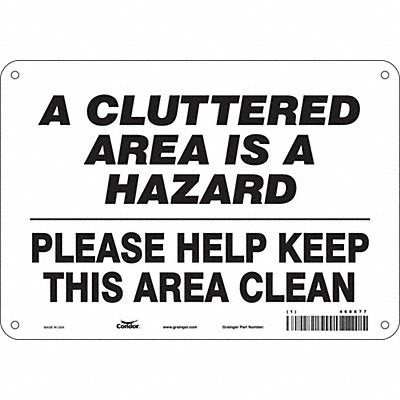 CONDOR 468X77 Safety Sign 7 in x 10 in Polyethylene