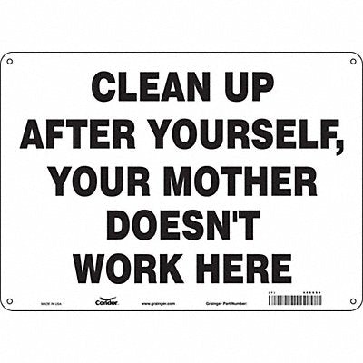 CONDOR 468X94 Safety Sign 10 in x 14 in Aluminum