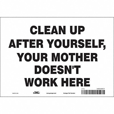 CONDOR 468X97 Safety Sign 7 in x 10 in Vinyl