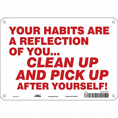 CONDOR 468X99 Safety Sign 7 in x 10 in Aluminum