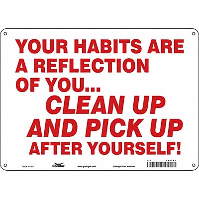 CONDOR 468Y01 Safety Sign 10 in x 14 in Aluminum