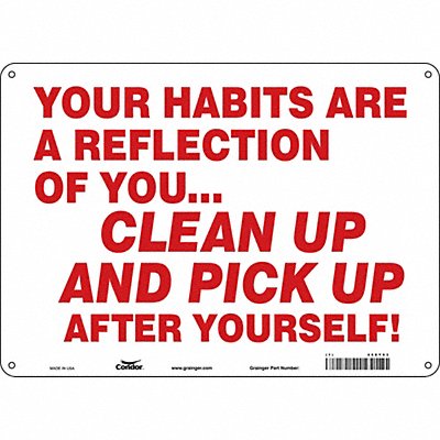 CONDOR 468Y03 Safety Sign 10 in x 14 in Polyethylene