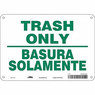 CONDOR 468Y06 J9900 Safety Sign 7 in x 10 in Aluminum