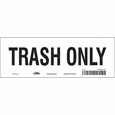 CONDOR 468Y14 Safety Sign 3 1/2 in x 10 in Vinyl