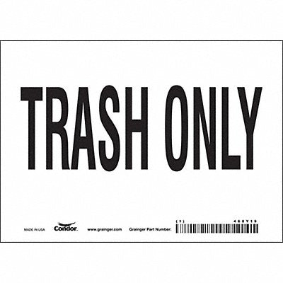 CONDOR 468Y19 Safety Sign 5 in x 7 in Vinyl