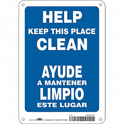 CONDOR 468Y22 Safety Sign 10 in x 7 in Aluminum
