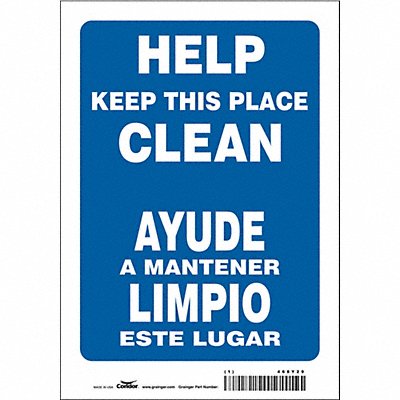 CONDOR 468Y29 Safety Sign 10 in x 7 in Vinyl