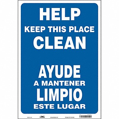 CONDOR 468Y31 Safety Sign 20 in x 14 in Vinyl