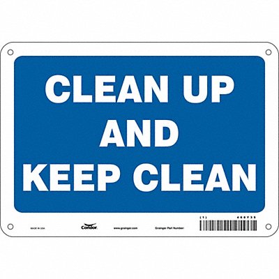 CONDOR 468Y35 Safety Sign 7 in x 10 in Polyethylene