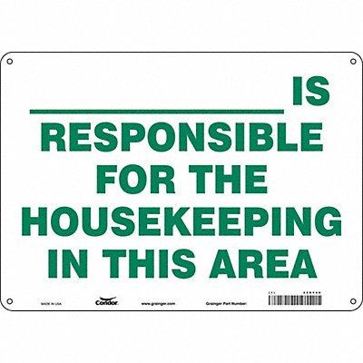 CONDOR 468Y40 Safety Sign 10 in x 14 in Aluminum