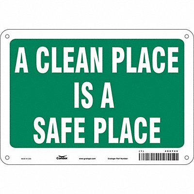 CONDOR 468Y46 Safety Sign 7 in x 10 in Aluminum