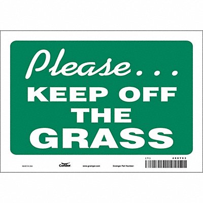 CONDOR 468Y63 J9908 Safety Sign 7 in x 10 in Vinyl