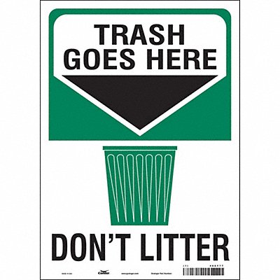CONDOR 468Y77 Safety Sign 14 in x 10 in Vinyl
