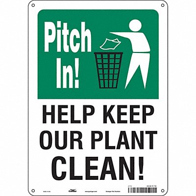 CONDOR 468Y79 Safety Sign 14 in x 10 in Aluminum