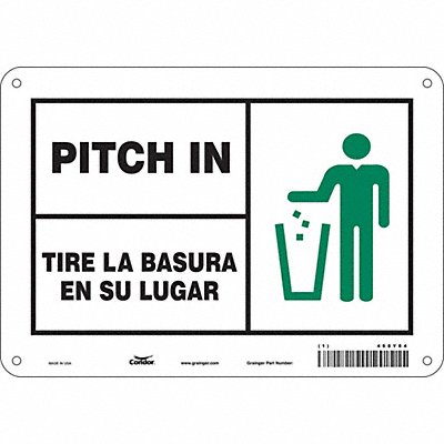 CONDOR 468Y84 Safety Sign 7 in x 10 in Aluminum