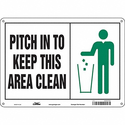CONDOR 468Y94 Safety Sign 10 in x 14 in Polyethylene