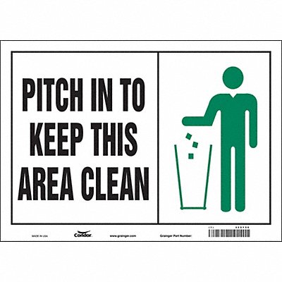 CONDOR 468Y96 Safety Sign 10 in x 14 in Vinyl