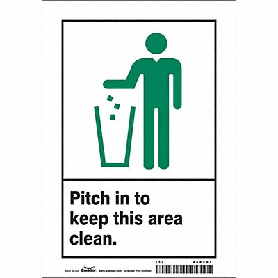 CONDOR 468Z02 Safety Sign 10 in x 7 in Vinyl