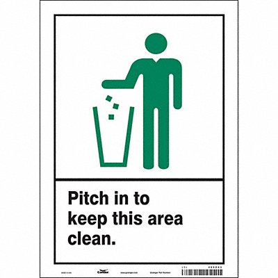 CONDOR 468Z03 Safety Sign 14 in x 10 in Vinyl