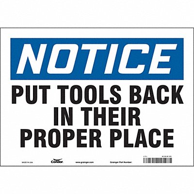 CONDOR 468Z35 Safety Sign 10 in x 14 in Vinyl