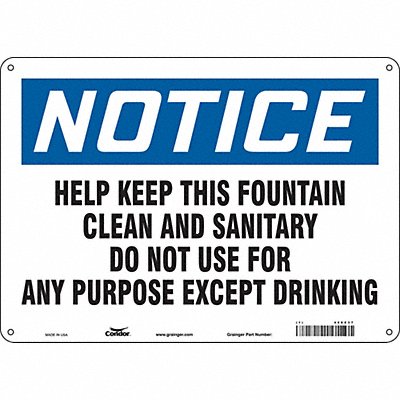 CONDOR 468Z37 Safety Sign 10 in x 14 in Aluminum