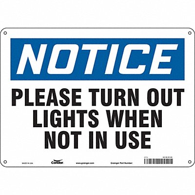 CONDOR 468Z60 J9942 Safety Sign 10 in x 14 in Polyethylene