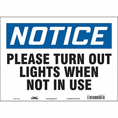 CONDOR 468Z62 J9942 Safety Sign 10 in x 14 in Vinyl