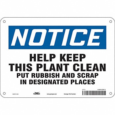 CONDOR 468Z63 Safety Sign 7 in x 10 in Aluminum