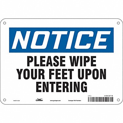 CONDOR 468Z70 Safety Sign 7 in x 10 in Aluminum