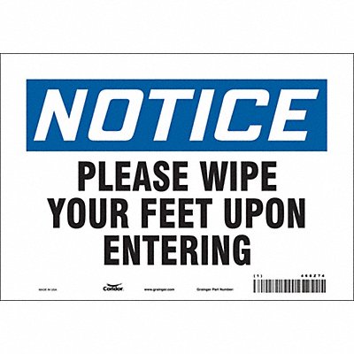 CONDOR 468Z74 Safety Sign 7 in x 10 in Vinyl