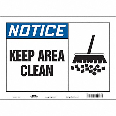CONDOR 468Z88 Safety Sign 10 in x 14 in Vinyl