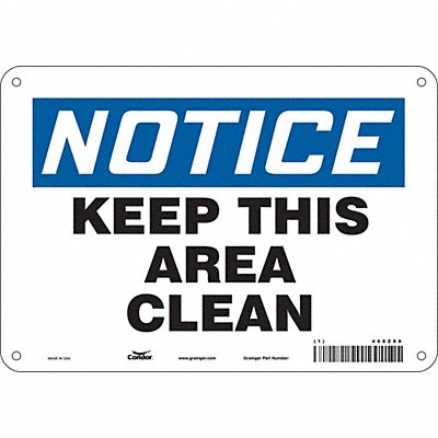 CONDOR 468Z89 Safety Sign 7 in x 10 in Aluminum