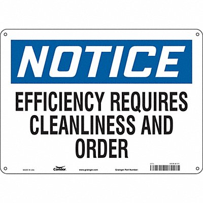 CONDOR 469A11 Safety Sign 10 in x 14 in Polyethylene