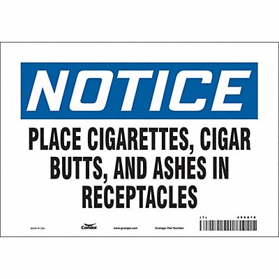 CONDOR 469A18 Safety Sign 7 inx10 in Vinyl