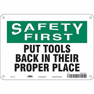 CONDOR 469A40 Safety Sign 7 in x 10 in Polyethylene