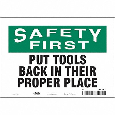 CONDOR 469A42 Safety Sign 7 in x 10 in Vinyl