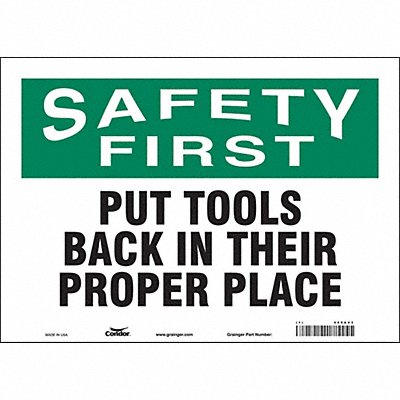 CONDOR 469A43 Safety Sign 10 in x 14 in Vinyl
