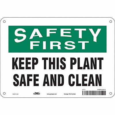 CONDOR 469A44 Safety Sign 7 in x 10 in Aluminum