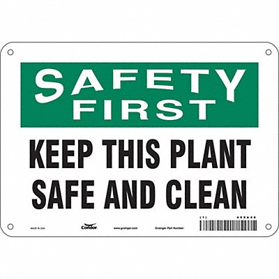 CONDOR 469A46 Safety Sign 7 in x 10 in Polyethylene