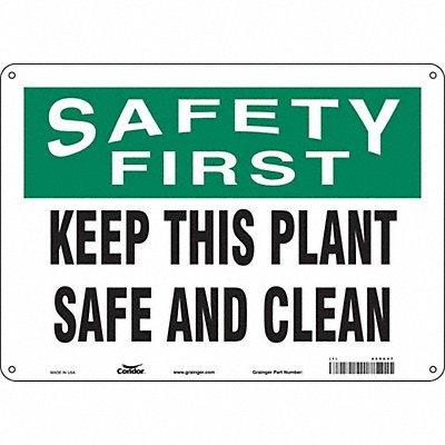 CONDOR 469A47 Safety Sign 10 in x 14 in Polyethylene