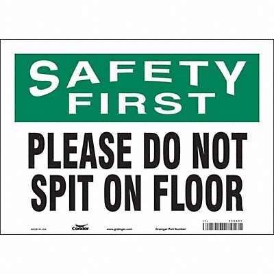 CONDOR 469A61 Safety Sign 10 in x 14 in Vinyl